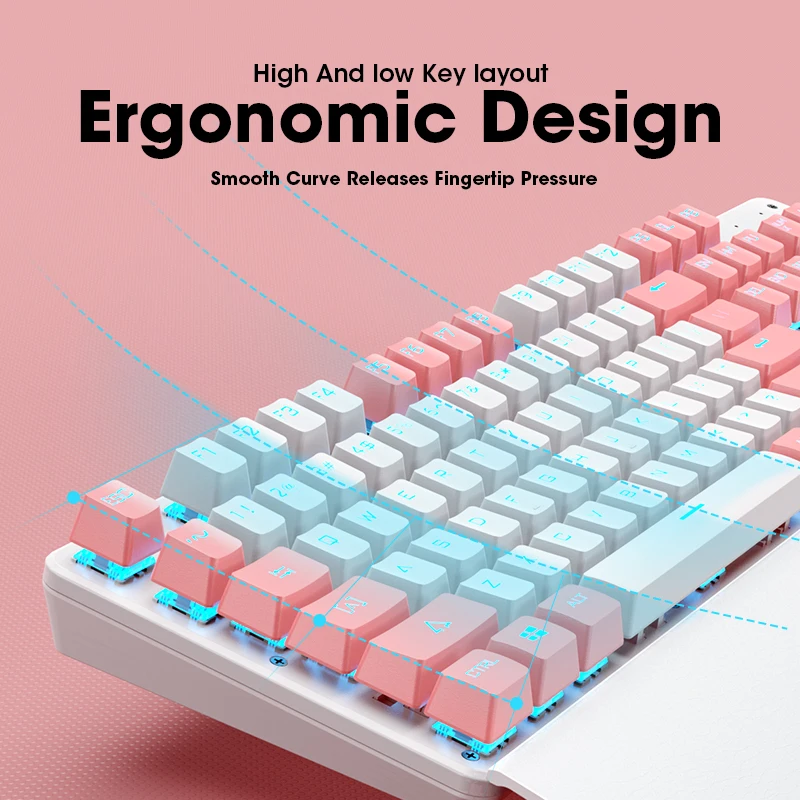 Механическая клавиатура набор игровых клавиатур черный синий переключатель