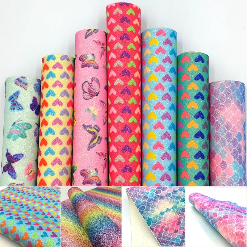 Голографическая Радужная ткань из искусственной кожи в стиле русалки блестящая