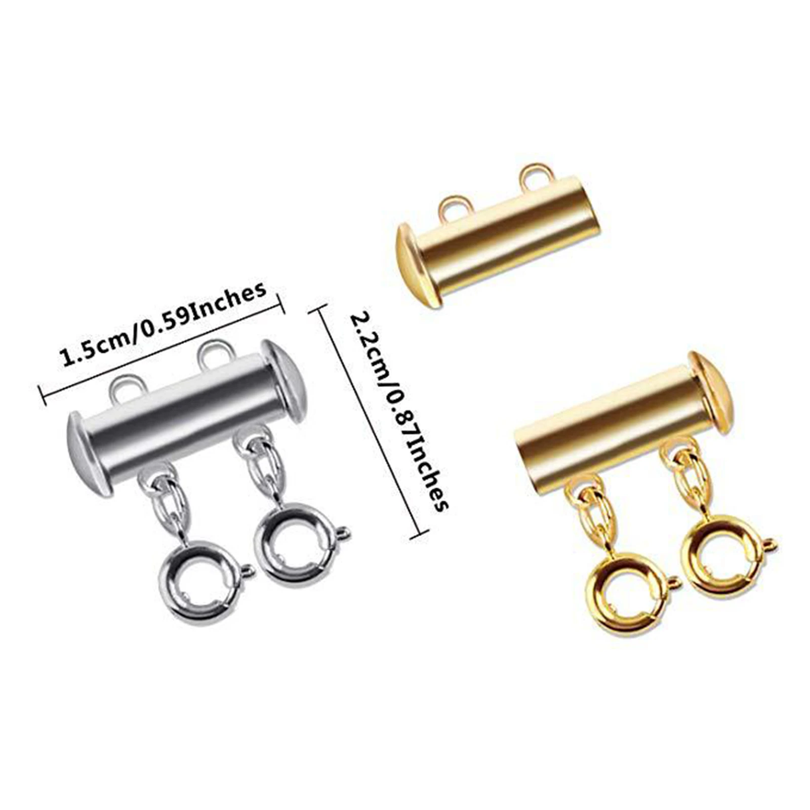 

3 Sizes Slide Clasp Lock Necklace Connector Multi Strands Slide Tube Clasps Storage Box Layered Bracelet Necklace Jewelry Crafts