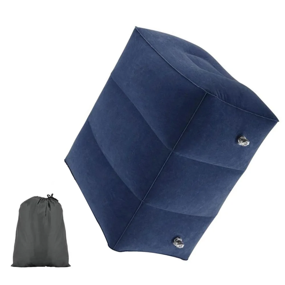 

1Pc Inflatable Airplane Pillow Adjustable Height Footrest Pillow (Dark Blue)