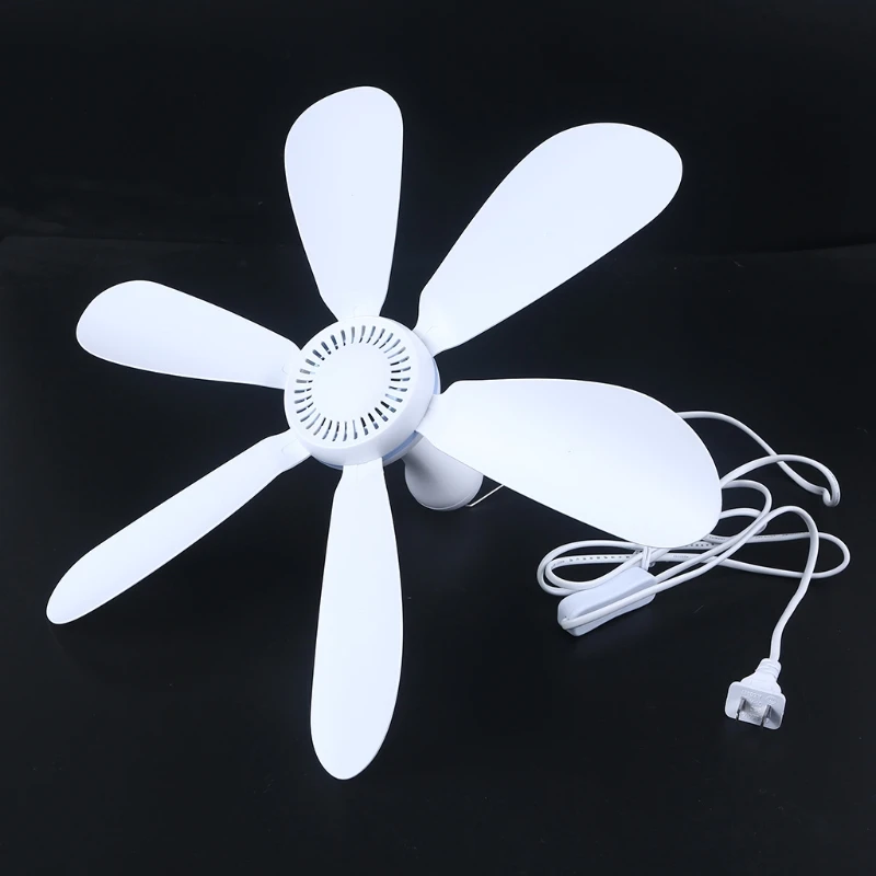 

AC 220V 20W 6 Leaves One Speed 16.5" Ceiling Fan mini Fan Dormitory Hanging fan with 1.8m Power Cable On Off Switch