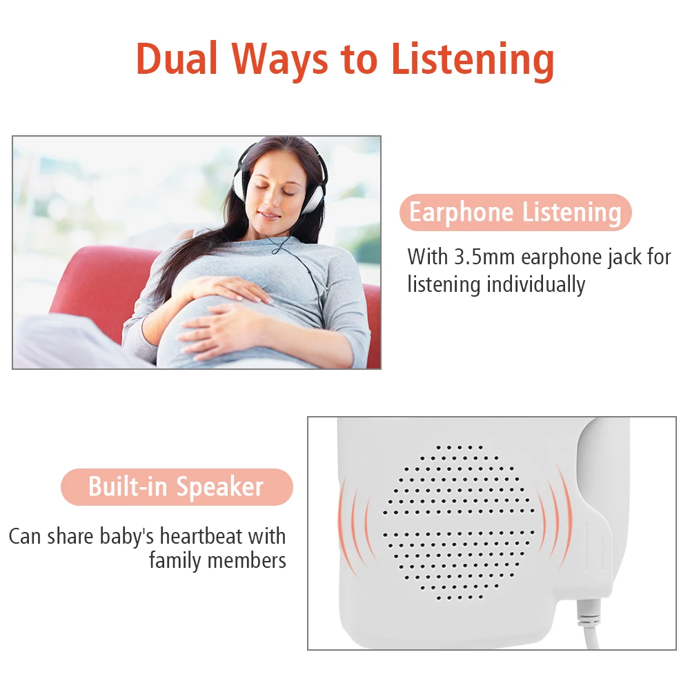 Фото Doppler Fetal Heartbeat Monitor 3.0MHz No Radiation Heart Rate Detector Built-in Rechargeable Battery Fetus-voice Meter Красота и Doppler Fetal Heartbeat Monitor 3.0MHz No Radiation Heart Rate Detector Built-in Rechargeable Battery Fetus-voice Meter Красота и