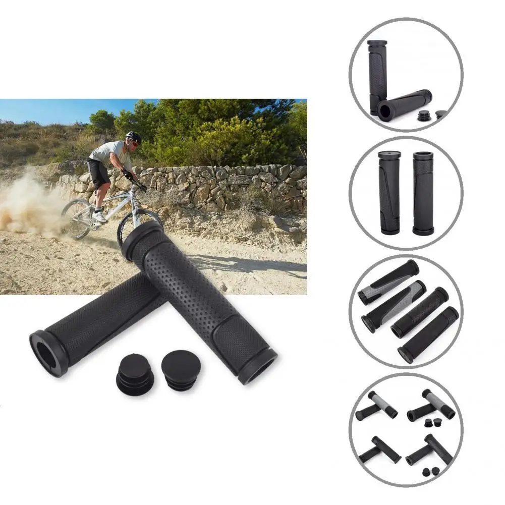 

Reliable 1 Pair Useful Bike Handlebar Grips Protective Cushion Ultra-light Bike Handlebar Cover Wear Resistant for Outdoor