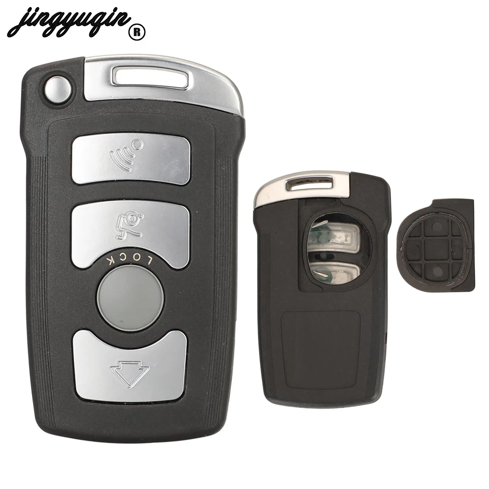 

jingyuqin 3 Buttons Smart Remote Car Key Shell Fob For BMW 7 Series 730/740(E65/E66) Car Key Case With Blade Replacement