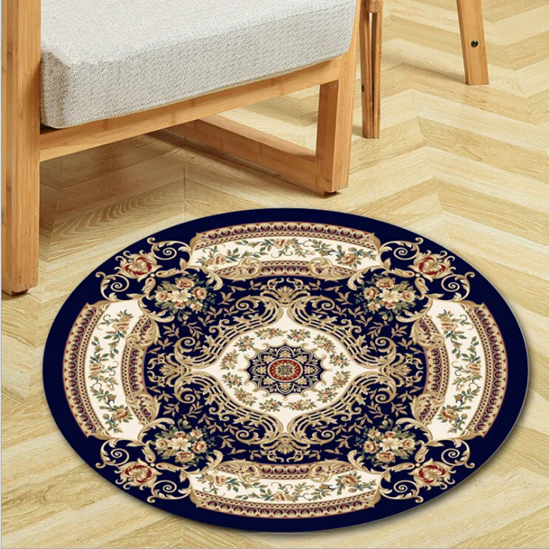 저렴한 북유럽 스타일 원형 요가 매트 자카드 컴퓨터 의자 쿠션 러그 침실 연구 장식 방 침대 거실 카펫 럭셔리 러그