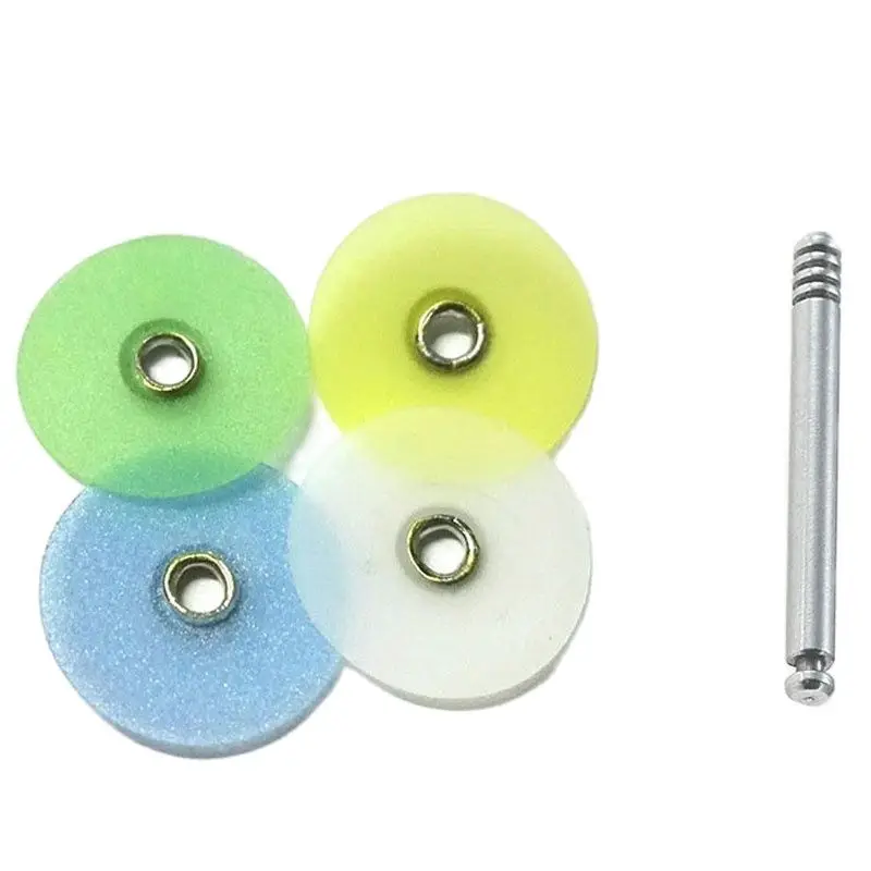

40pcs/Box Dental Composite Polishing Disc Rivet With 1 Piece Mandrel 4 Color Disk