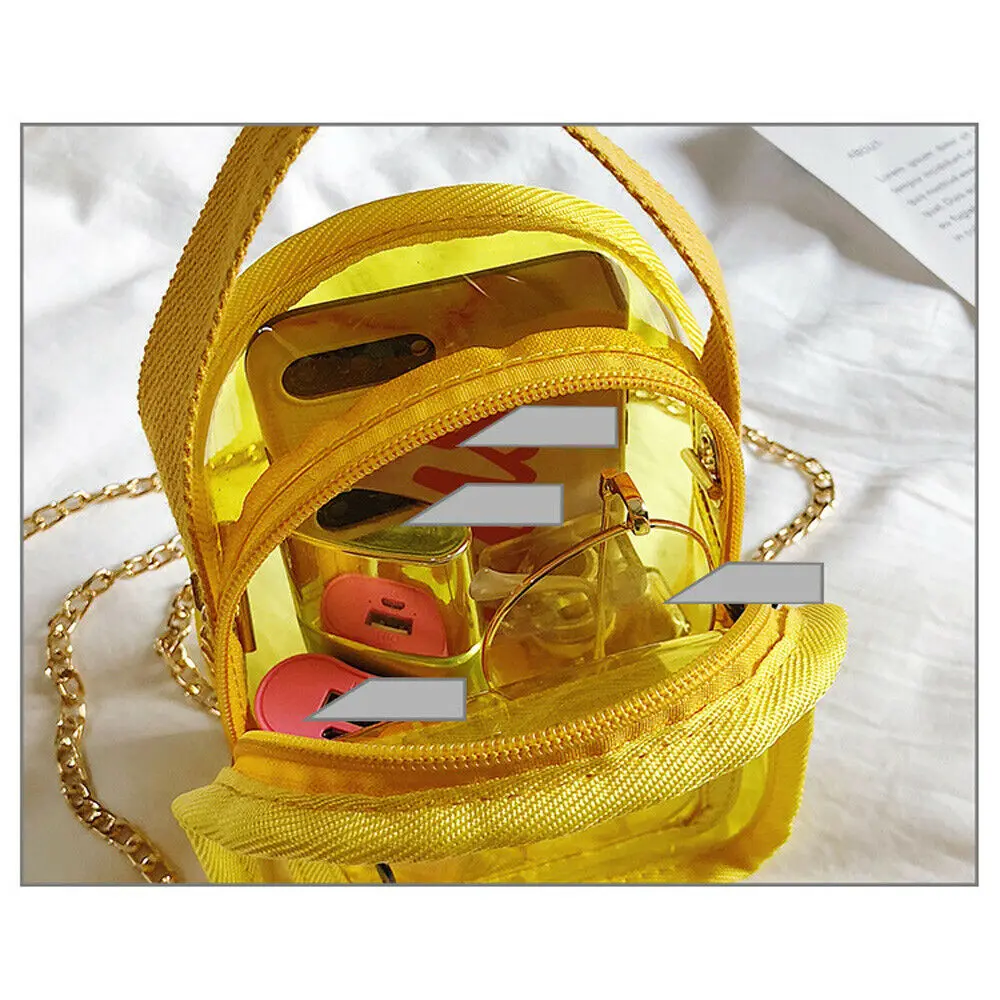 Женская прозрачная сумка для желе из ПВХ женская с цепочкой кошелек модная через