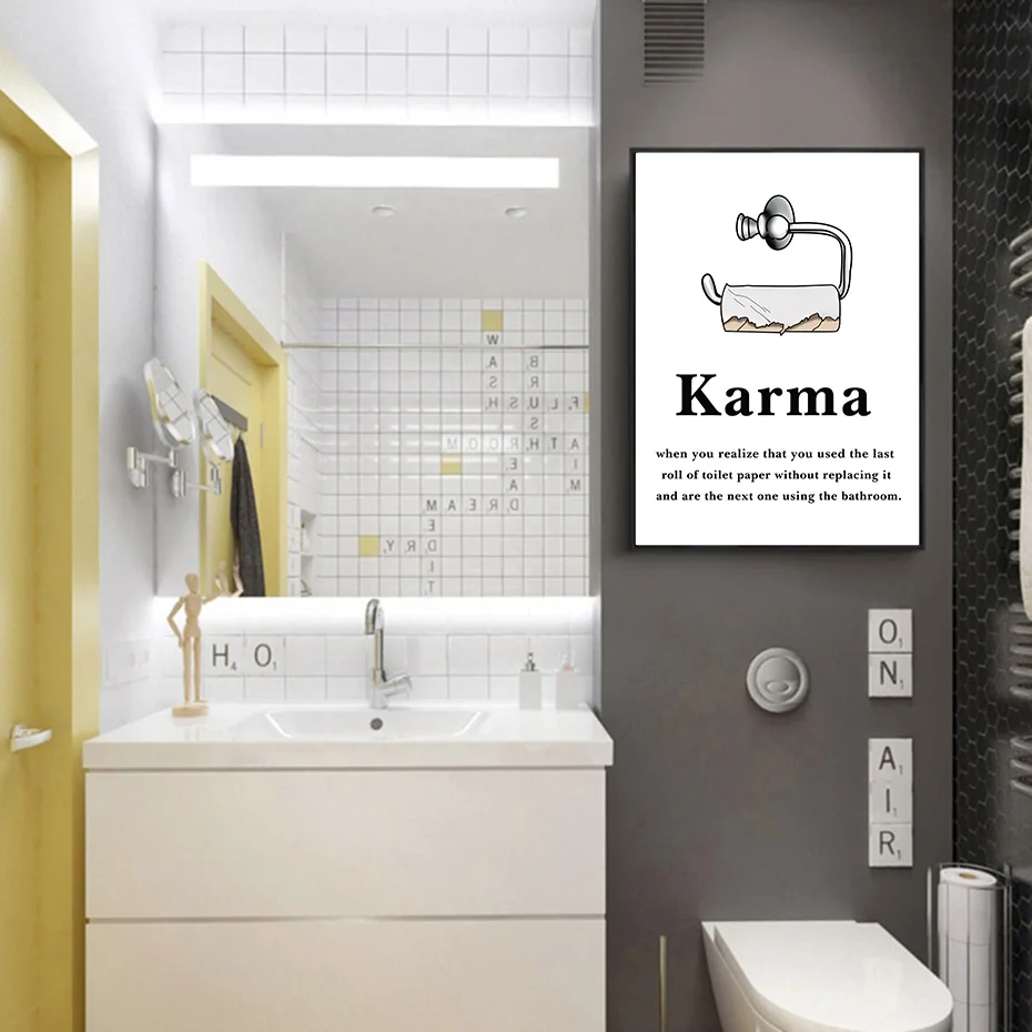 Забавные постеры и принты из туалетной бумаги для домашнего декора в