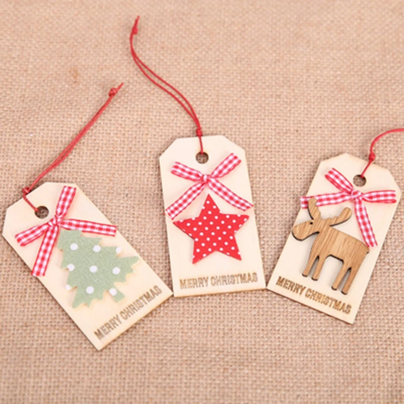 Одна штука Рождественского деревянного знака-подвески для украшения ёлки, детские подарки, веселые детские подвески.