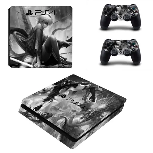 Розовый Игра NieR Automata PS4 тонкая кожа Наклейка для sony playstation 4 консоль и контроллер кожи PS4 Slim Skins Наклейка виниловая - Цвет: Розовый
