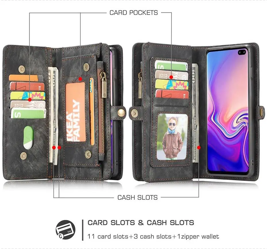 Абстрактный Магнитный чехол-бумажник с откидной крышкой для samsung A50 A70 A40, чехол, Модный чехол на молнии для samsung Galaxy S7 S8 S9 S10 Plus, чехол