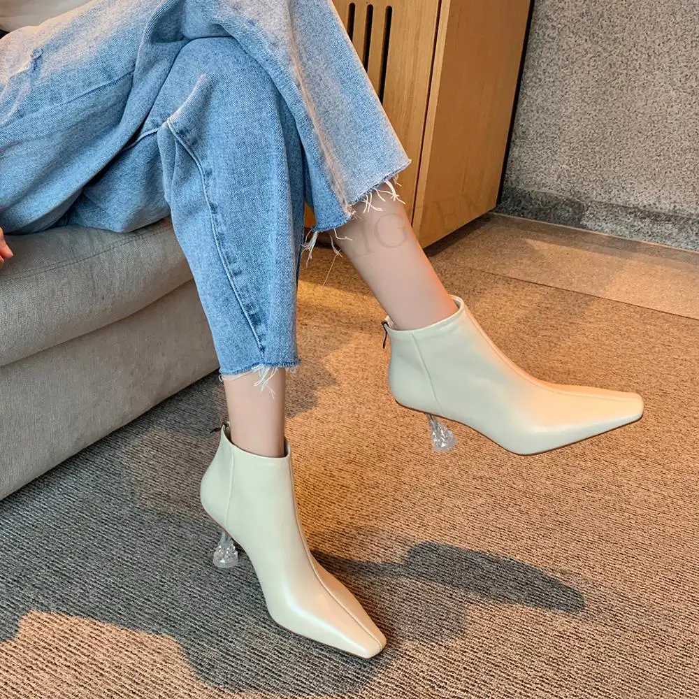 Женские ботинки из натуральной кожи с молнией сзади большие размеры 33 39 40|Женские