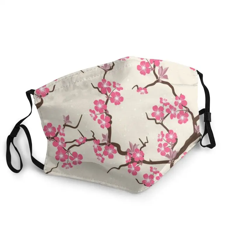 

Маска для лица непромокаемая с цветами сакуры, пылезащитный респиратор в японском стиле, с защитой от смога и цветка вишни