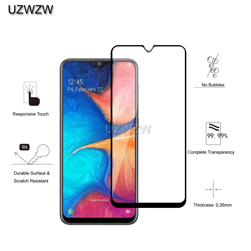 2 шт Стекло для samsung Galaxy A20 полное покрытие 0,26 мм экран защитное закаленное стекло для samsung Galaxy A20 стекло