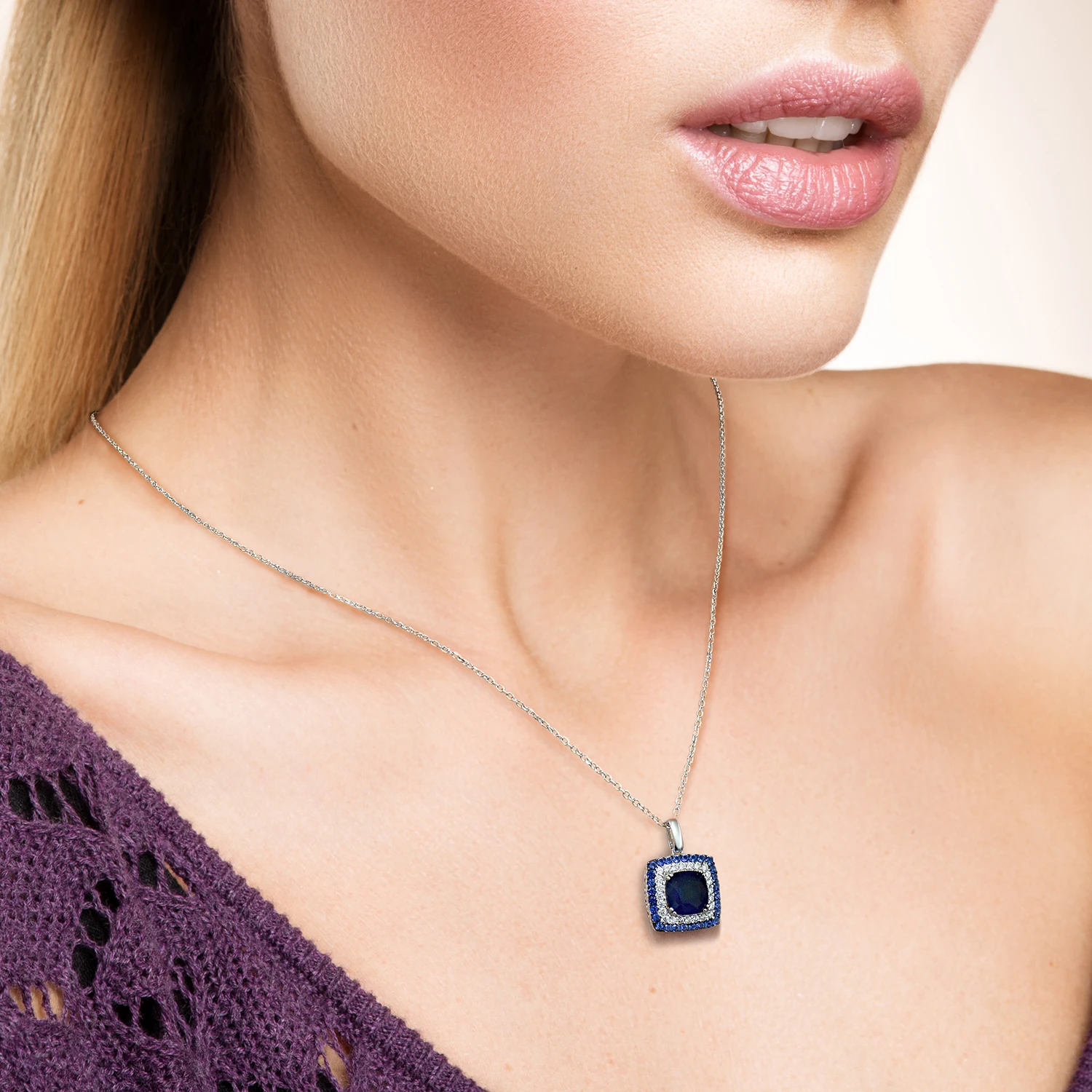 Женское серебряное ожерелье Santuzza подвеска из натурального камня кулон