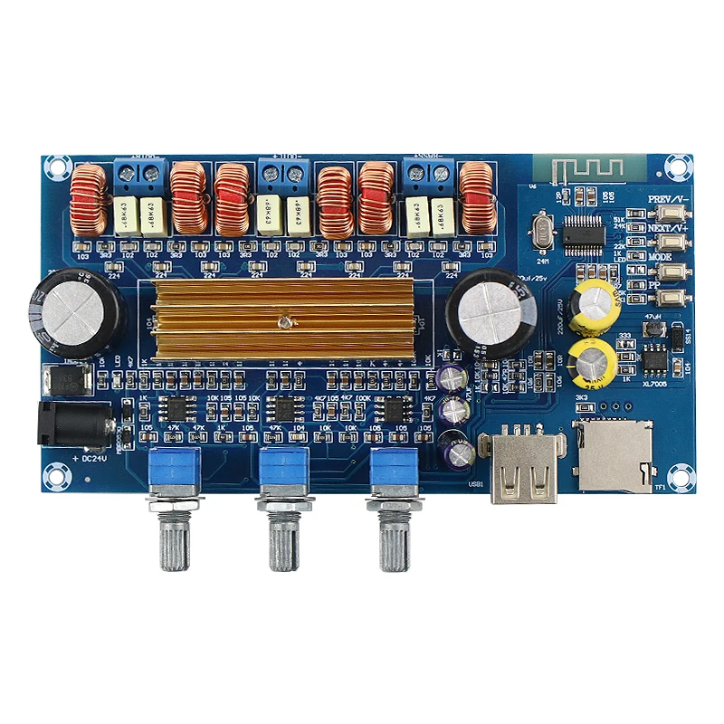 GHXAMP TPA3116 Bluetooth 2,1 Плата усилителя Hifi сабвуфер цифровой усилитель мощности 50 Вт* 2+ 100 Вт USB TF декодирование воспроизведения DC18-24V 1 шт