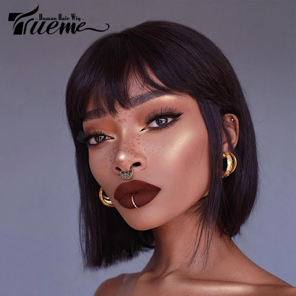 Парики Trueme из натуральных бразильских волос с эффектом омбре короткие светлые и