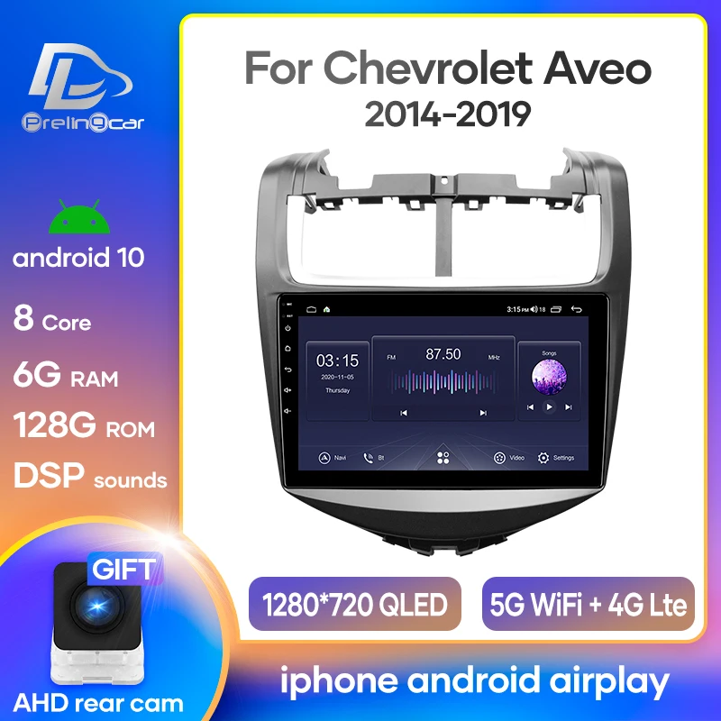 Автомобильный радиоприемник Android 10 стереоприемник для Chevrolet Aveo 2014 2019 видеоплеер