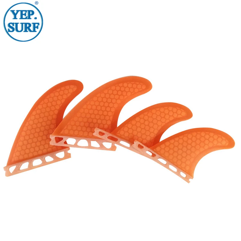 Surfboard Single Tabs M+GL Orange surfboard fin quad fin set fiberglass honeycomb fin Blue color  - buy with discount