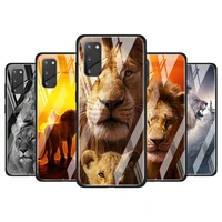 the lion kingdom animal for samsung galaxy s20 fe ultra note 20 s10 lite s9 s8 plus luxury tempered glass phone case cover