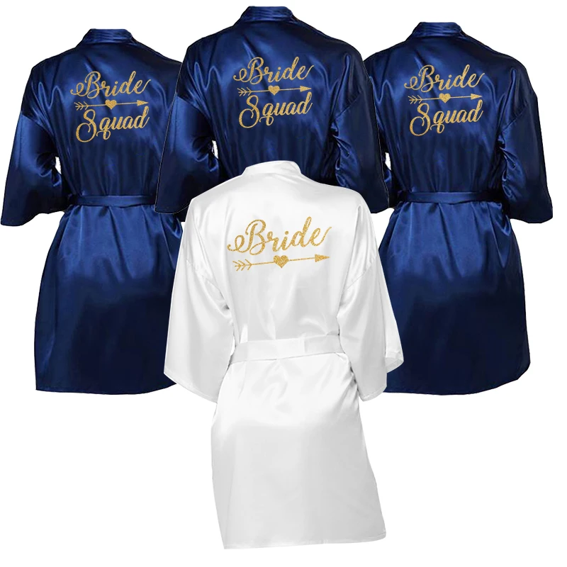 Женский банный халат темно-синий для невесты и отряда вечерние платья подружки |
