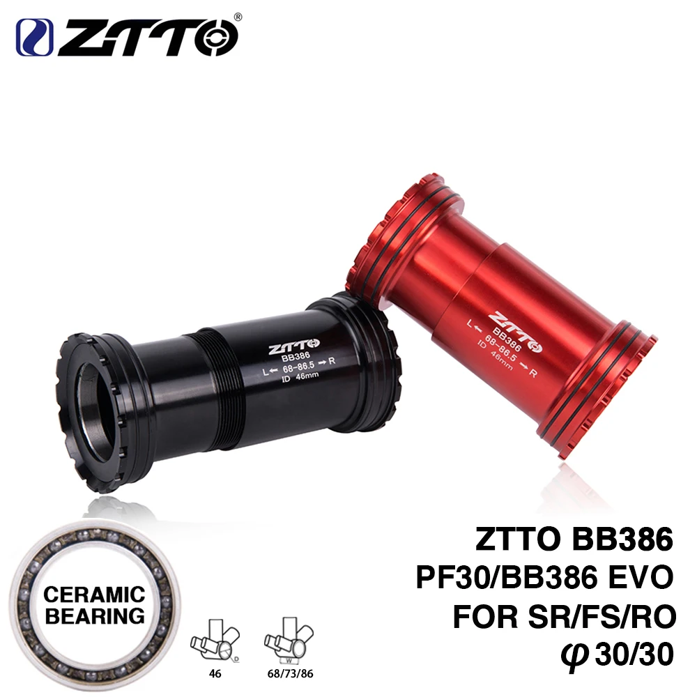 

ZTTO BB386 CERAMIC 30mm PF30 EVO Bicycle Bottom Brackets Press Fit Axis for MTB Road bike Parts BB 30 Crankset chainset