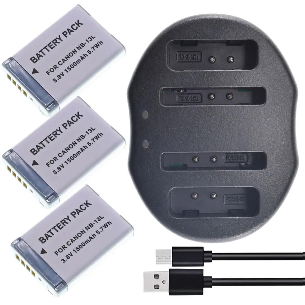 3 шт. NB 13L Батарея + USB DUAL Зарядное устройство зум объектив для Canon PowerShot SX620 SX720 SX740 SX730