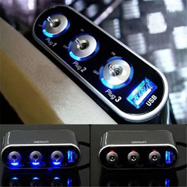 Высокое качество 3 сторонняя Автоматическая розетка для автомобильного