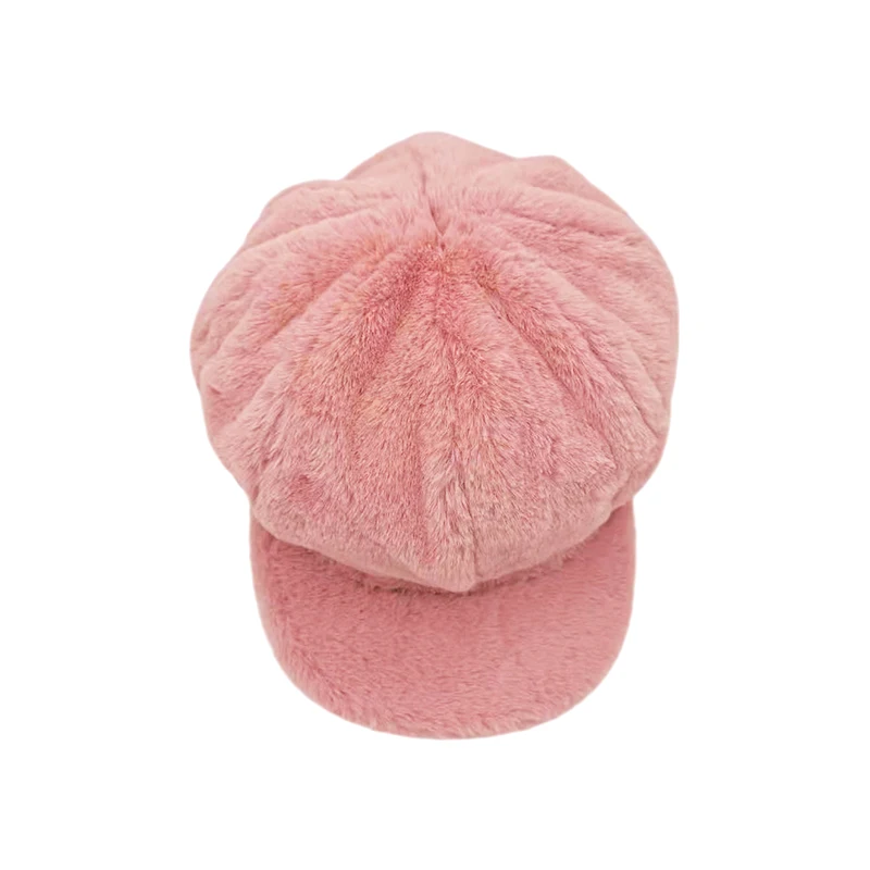 Лидер продаж теплый берет Newsboy женский в стиле винтаж однотонные зимние розовые