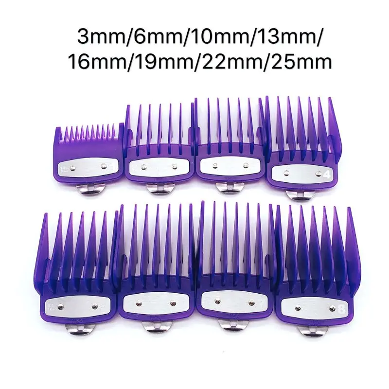 

Wholesaler 2/8/10PCS Barber Shop Styling Guide Comb Hair Trimmer Clipper Purple Limit Comb NEW