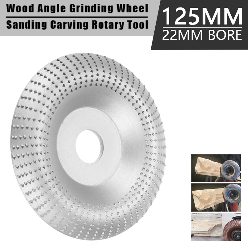 

125mm Wood Angle Grinding Wheel Abrasive Disc Angle Grinder Tungsten Carbide Coating Bore Shaping Sanding Carving Rotary Tool