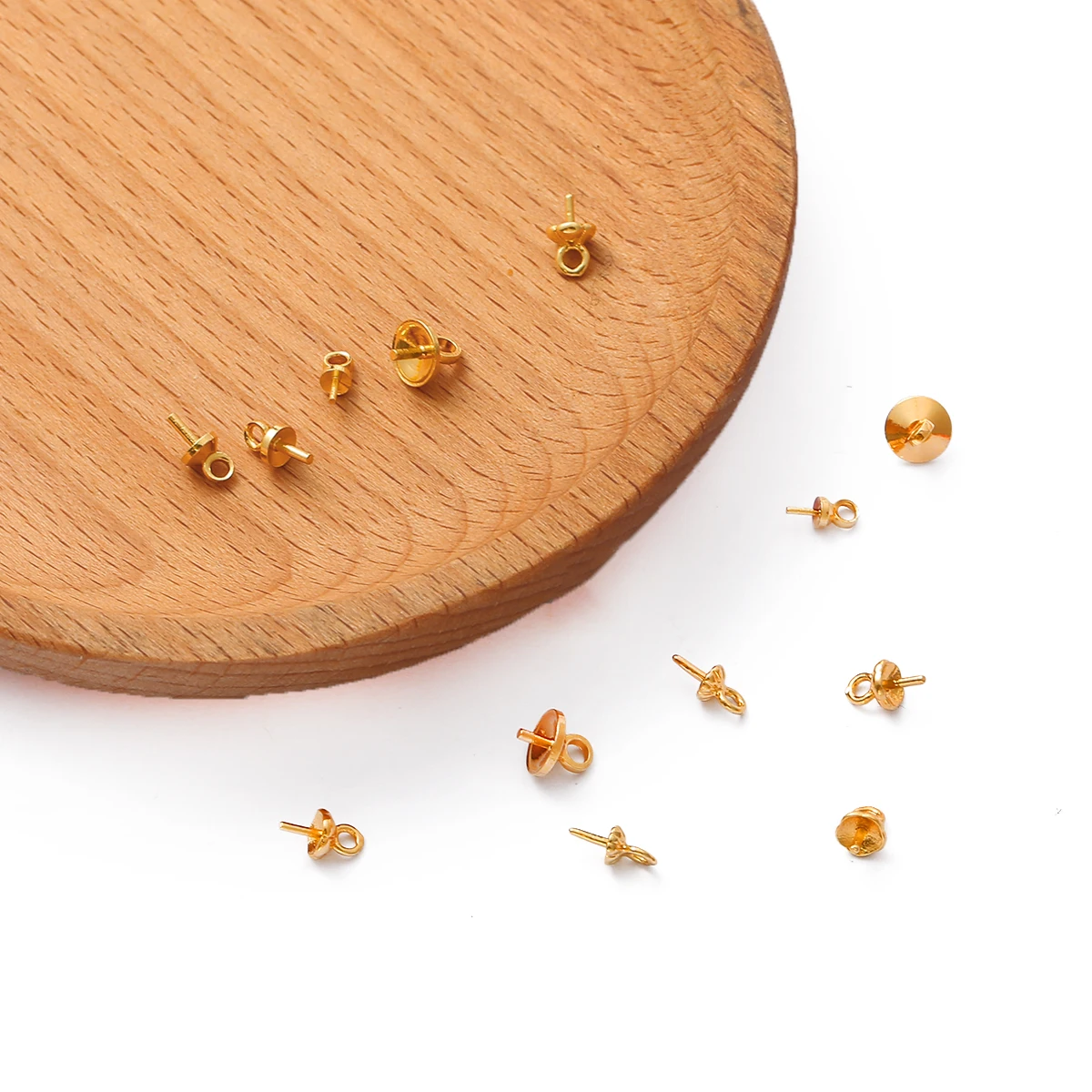 Медные позолоченные бусины с зажимами Концевики для бижутерии сделай сам зажимы