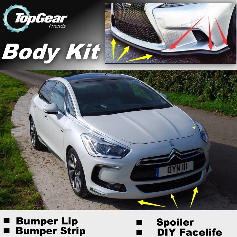 Дефлектор губ на бампер для Citroen DS5 DS 5 LS передняя юбка спойлера ДЛЯ TopGear тюнинга