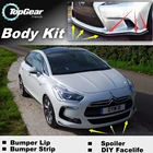 Дефлектор губ на бампер для Citroen DS5 DS 5 LS, передняя юбка спойлера ДЛЯ TopGear, для тюнинга автомобиля, комплекта кузова, полосы