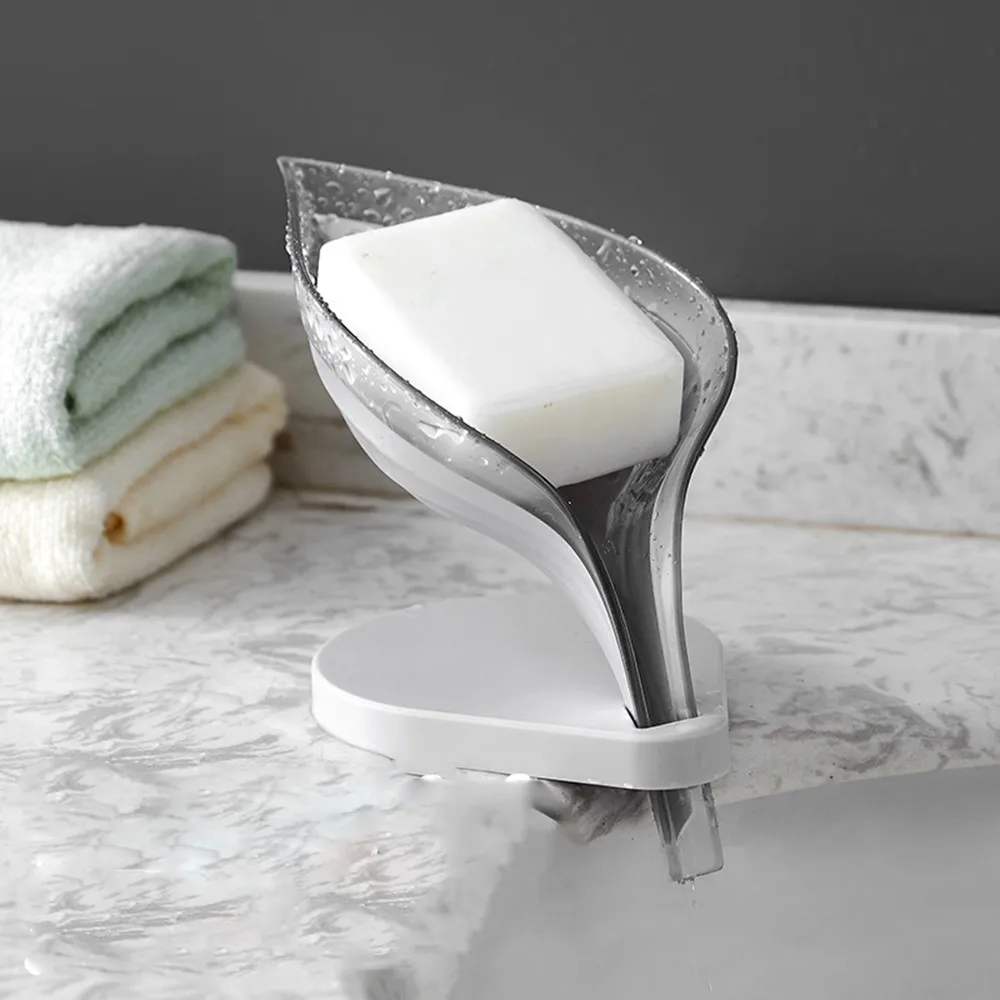 Мыльница ADOREHOUSE в виде листьев дренаж для мыла органайзер хранения присоска