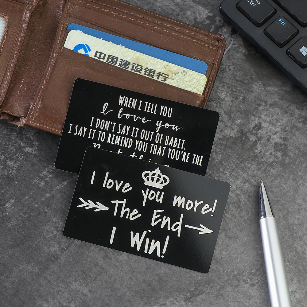 10 видов стилей Love Note для подарка бойфренда с гравировкой кошелек вставка карта
