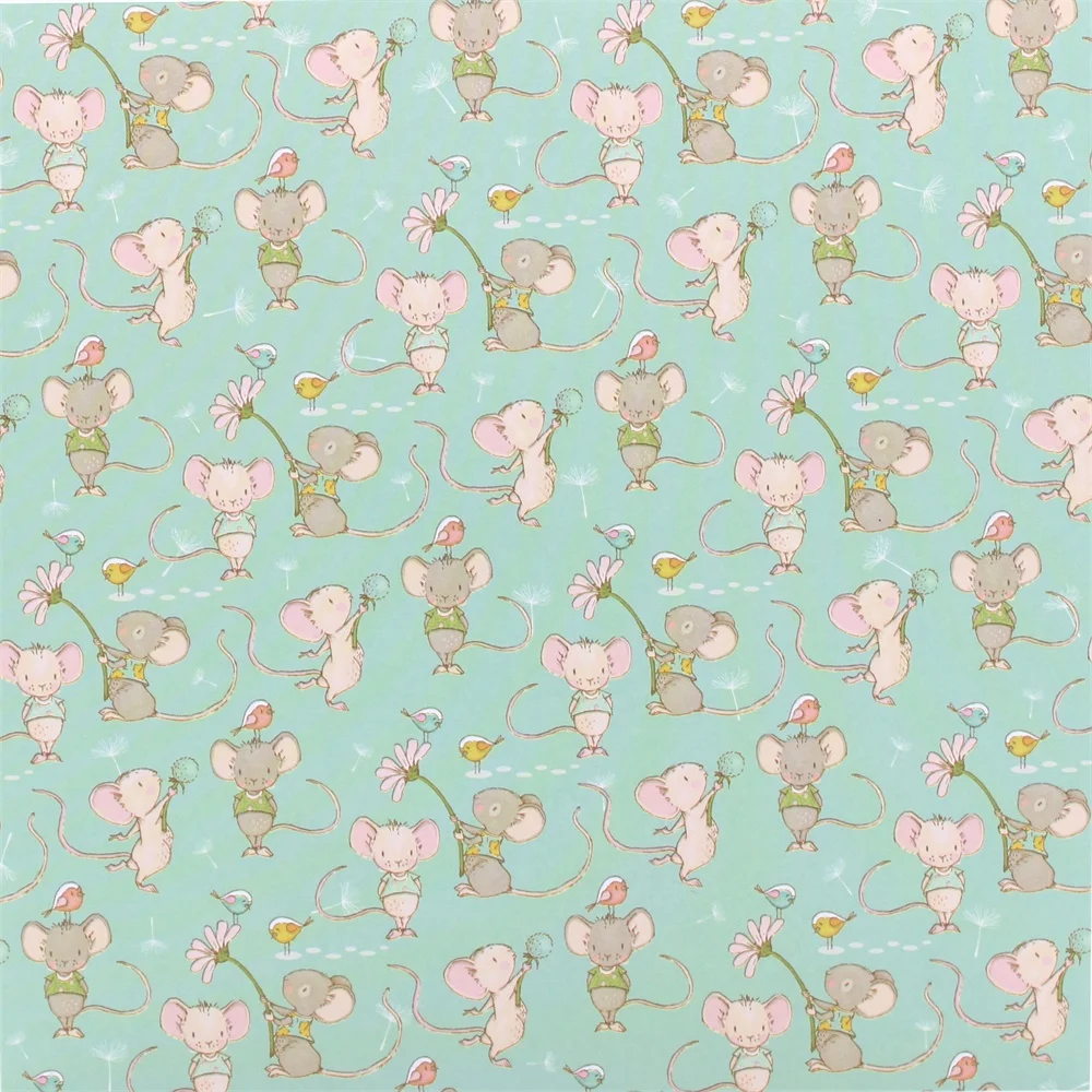 

YPP CRAFT 12pcs 6" Single-side Printed Lovely Mouse Pattern Creative Papercraft Art Paper Handmade Scrapbooking Kit Set Book