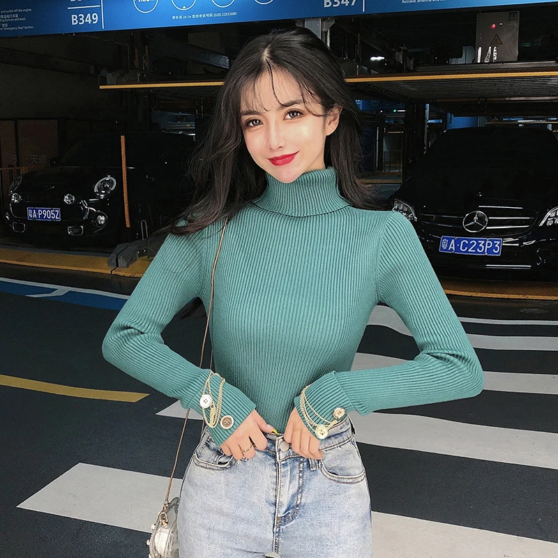 

Internet Celebrity Pile Collar Knitted Bottoming Shirt Autumn and Winter 2020 New Fashionable Thickened Sweater Women's Inner