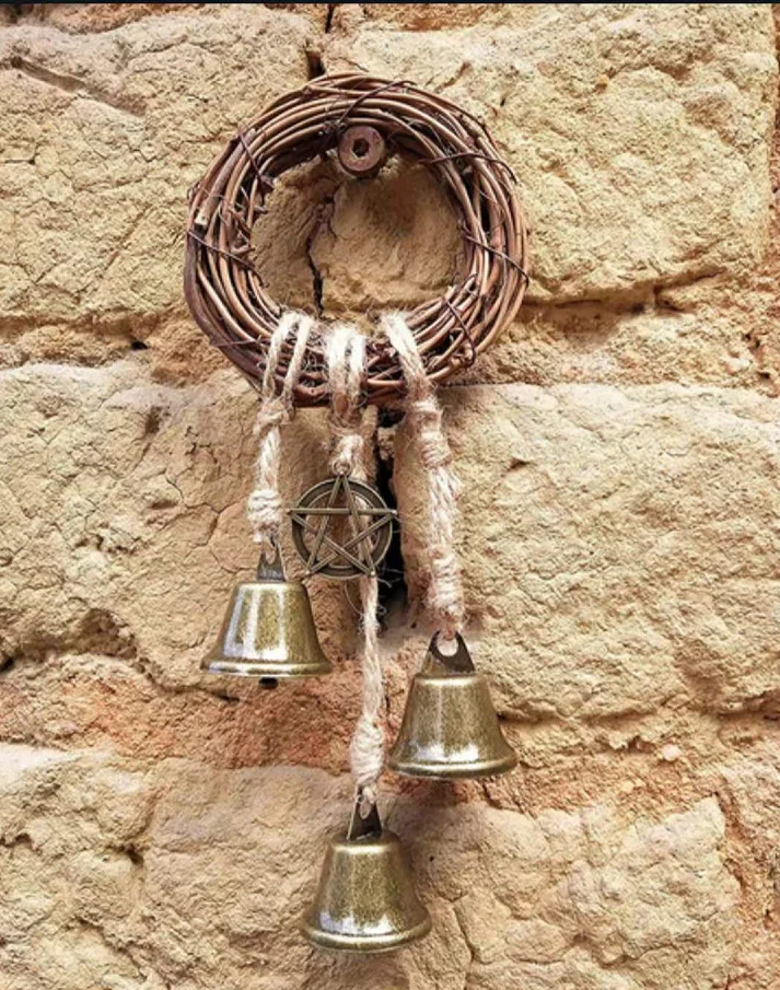 

Witch Bells Natural Pentagram Occult Banish Evil Home Protection Door Hanging Home Decoration Energy Gothic Jewelry