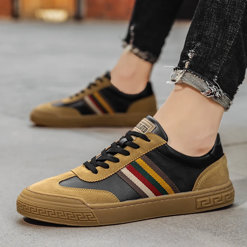 

Mens Casual Shoes Hot Sale Fashion Brand Shoes Casual Sneakers Men Man Leather For Spring Leisure Street Men's Trend Stylish