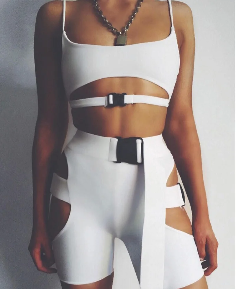 

2020 Women Jumpsuits Casual Sport Sexy Slim Body Rompers Solid Chiffon Skinny Hollow Buttock Bodysuits New Summer Outside Female