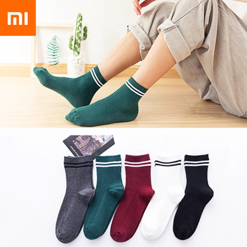 

Xiaomi 5 pairs of men's cotton socks new winter multicolor business men's socks soft breathable casual men's and women's socks