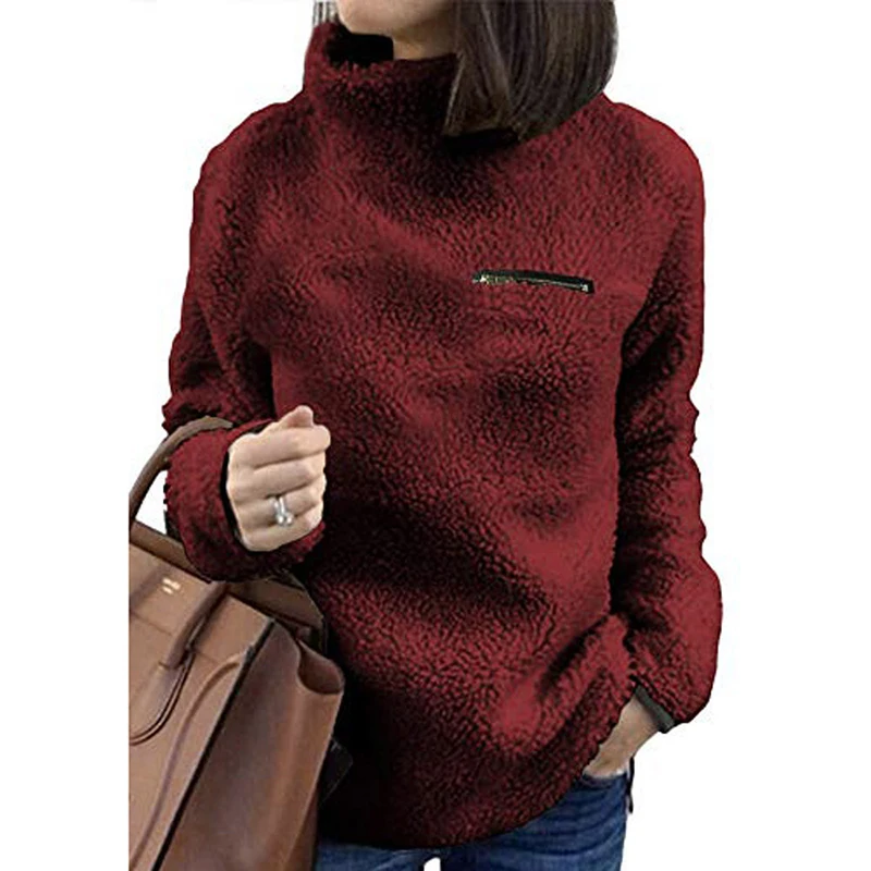 2020 Популярные флисовые толстовки с длинным рукавом свободная пушистая Женская