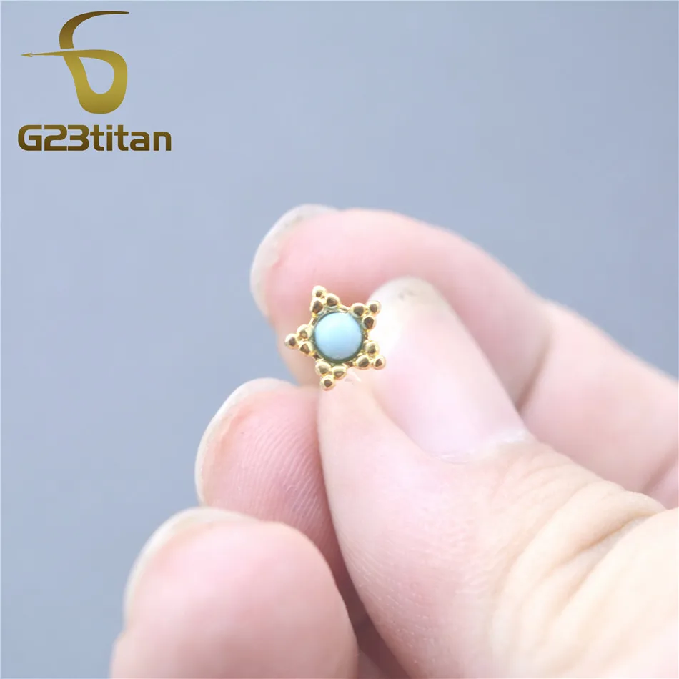 G23titan, аксессуары для тела, ушной хрящ, колючая спираль, пирсинг, шпильки, натуральный камень, 16 г, серьги, кольца