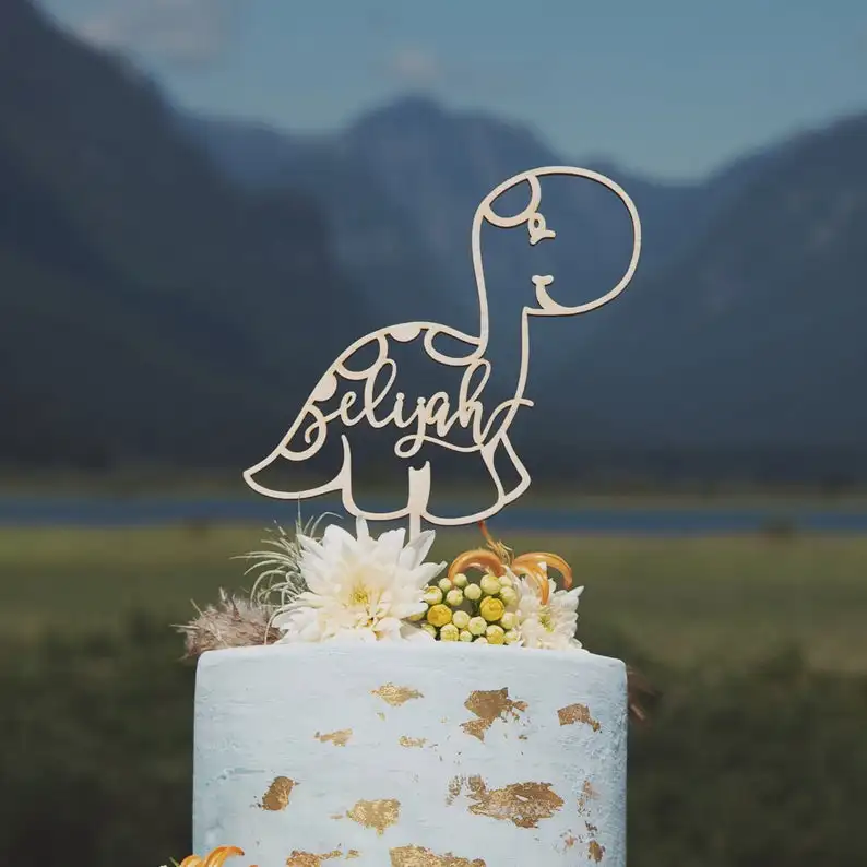 Динозавр торт Топпер индивидуальное украшение для именинного торта день