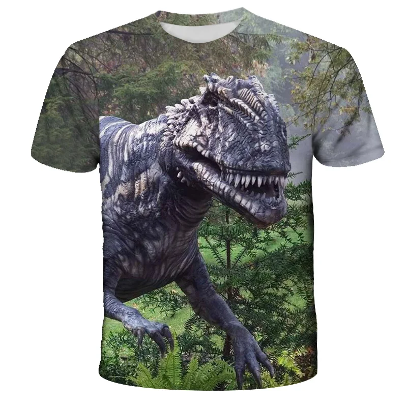 

2021 Jurassic World Fallen Kingdom Cool Dinosaur Head 3D Print T Shirt Boys And Girls Hiphop Tee Tshirt Boy color Clothes Drop