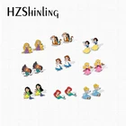 Новое поступление 2021, серьги-гвоздики из эпоксидной смолы и акрила с изображением маленьких принцесс и животных