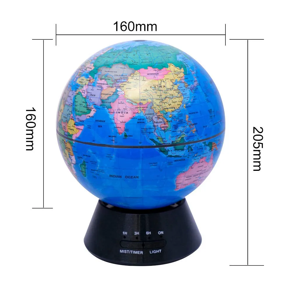 

300ML Globe Humidifier Aroma Diffuser Air Purifier Essential Oil Diffuser Colorful Atmosphere(Color : Navy Blue)LED Light