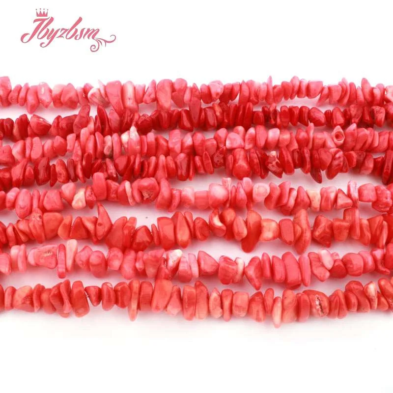 

4x5-5x7mm Pink Red Orange Chips Coral Stone Irregular Beads For Women Craft Jewelry Making DIY Necklace Bracelet 15 Inch/34inch