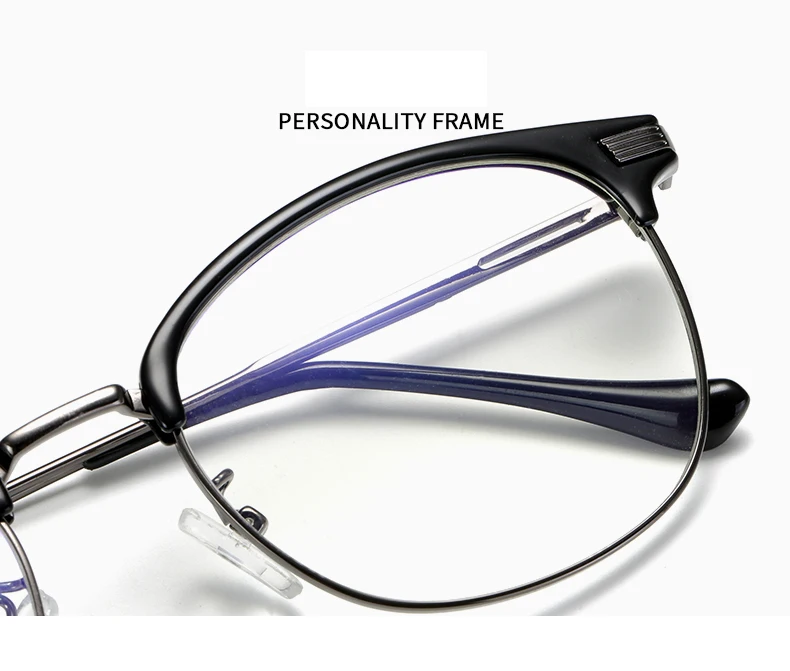 LongKeeper 2020 New Semi-rimless Glasses Frame Men Women Fashion Clear Lens Optical Eyeglasses Male Vintage Metal Spectacles | Аксессуары